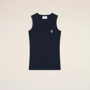Navy Cotton Rib Ami De Coeur Tanktop