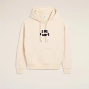 Ami Paris Beige Cotton Hoodie